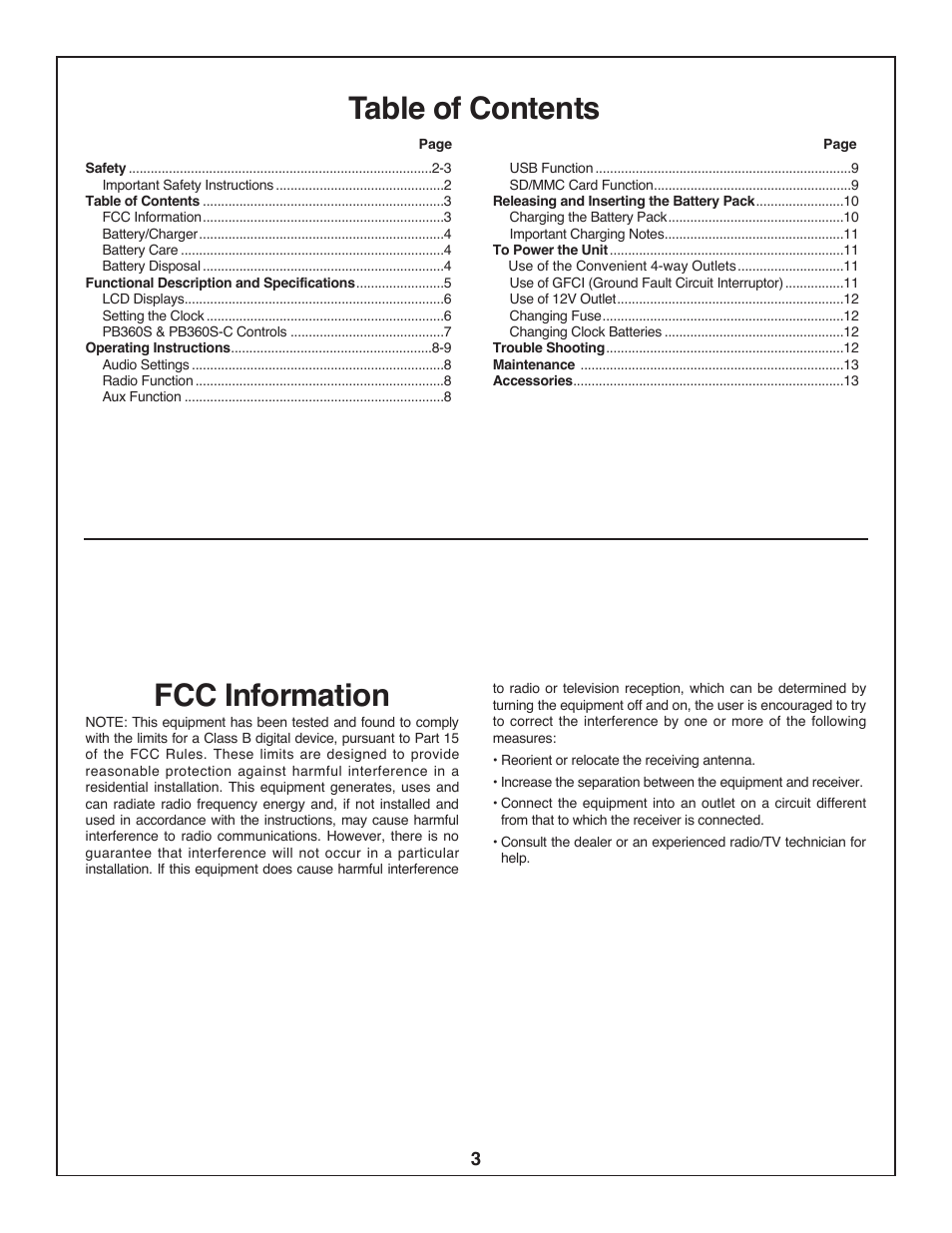 Bosch BOSCH PB360S User Manual | Page 3 / 40