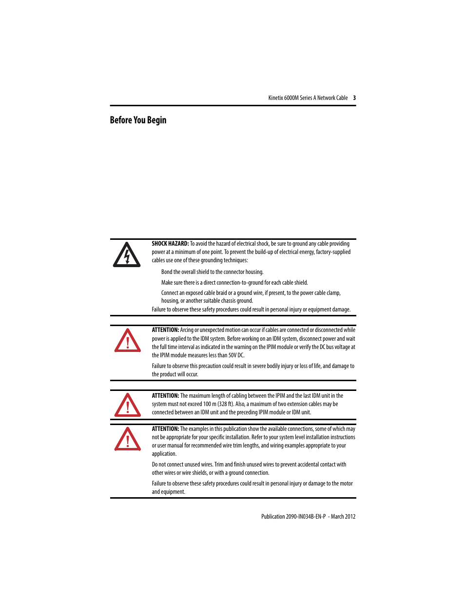 Before you begin | Rockwell Automation 2090-CNSxxx Kinetix 6000M Series A Network Communication Cable Installation Instructions User Manual | Page 3 / 8