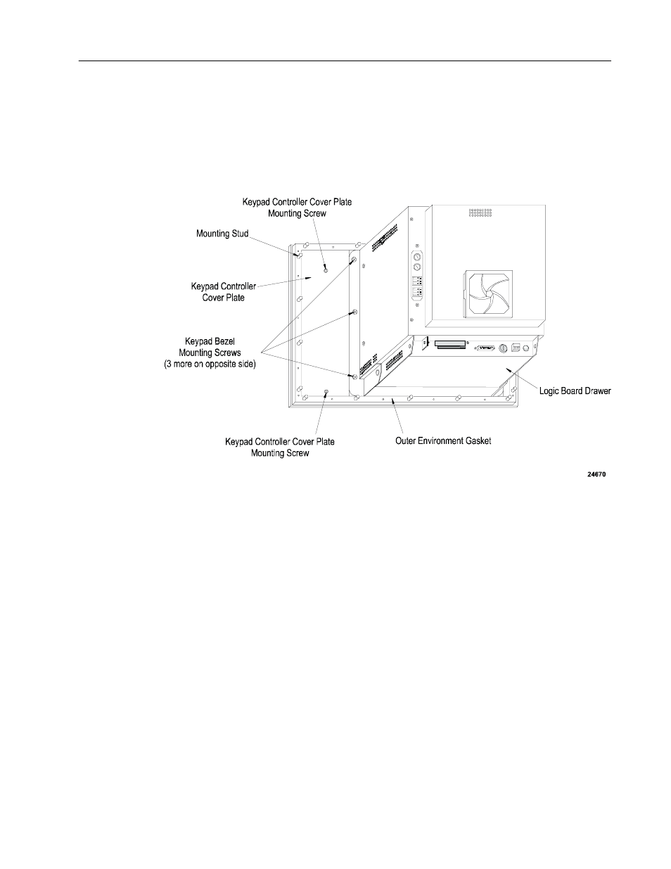 Step 2. removing the keypad faceplate | Rockwell Automation 2711E-NK5 Replacing the PanelView 1400E Keypad Faceplate User Manual | Page 3 / 11