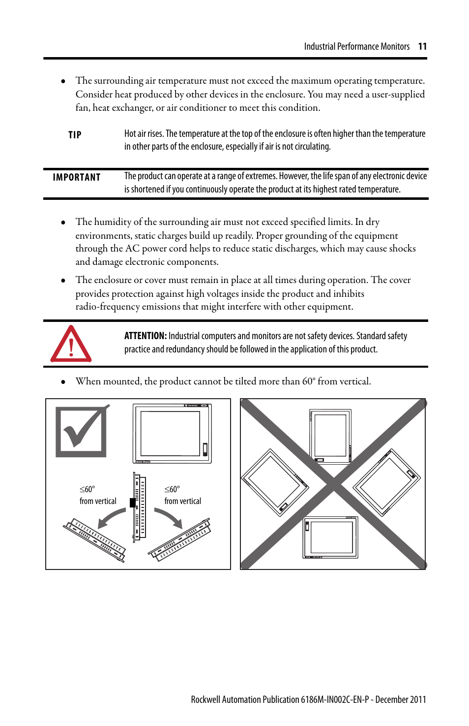 Rockwell Automation 6186M-xxxx Industrial Performance Monitors Installation Instructions User Manual | Page 11 / 36