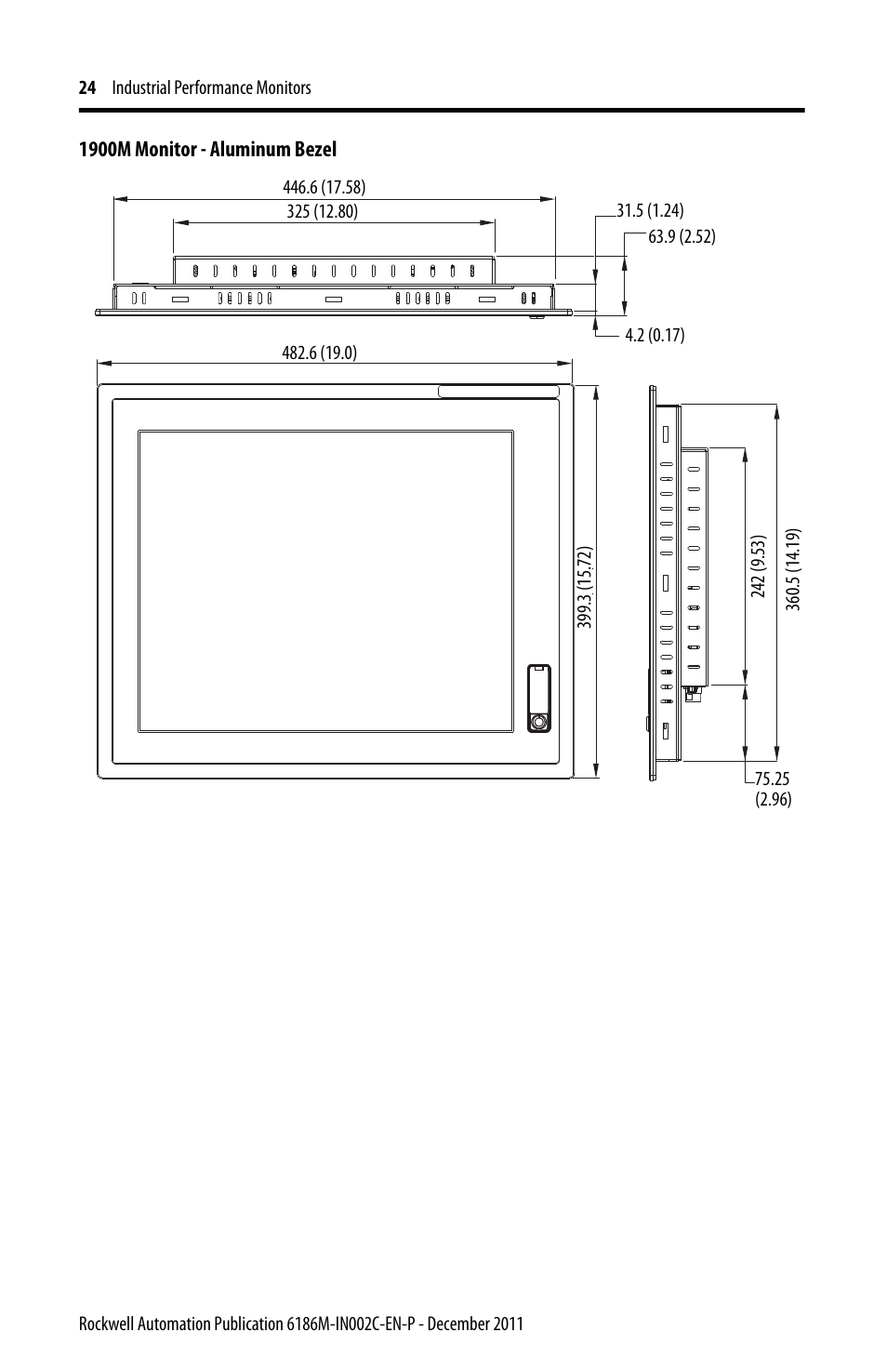 Rockwell Automation 6186M-xxxx Industrial Performance Monitors Installation Instructions User Manual | Page 24 / 36