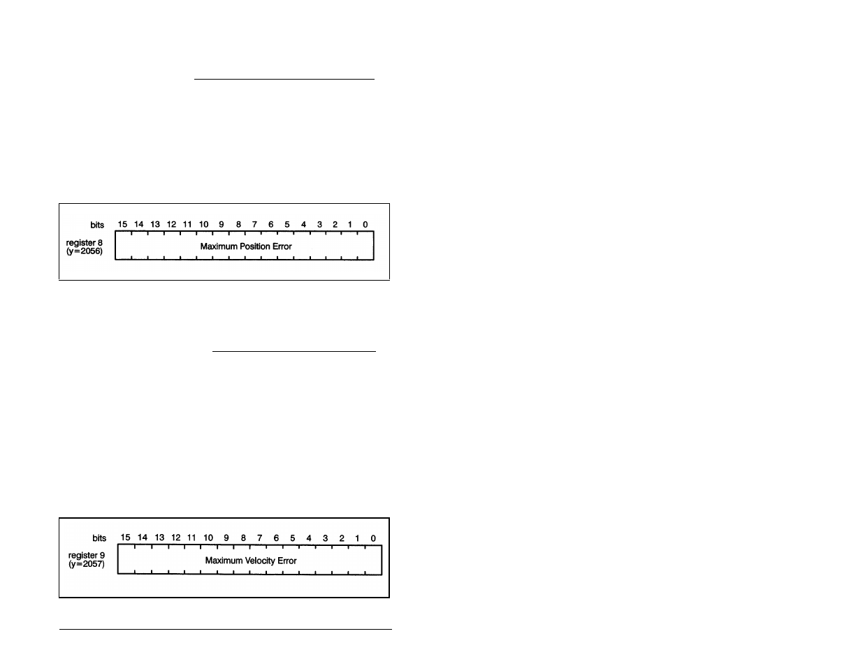 10 register 8: maximum position error, 11 register 9: maximum velocity error | Rockwell Automation 57C422B 2 Axis Servo Module User Manual | Page 37 / 122
