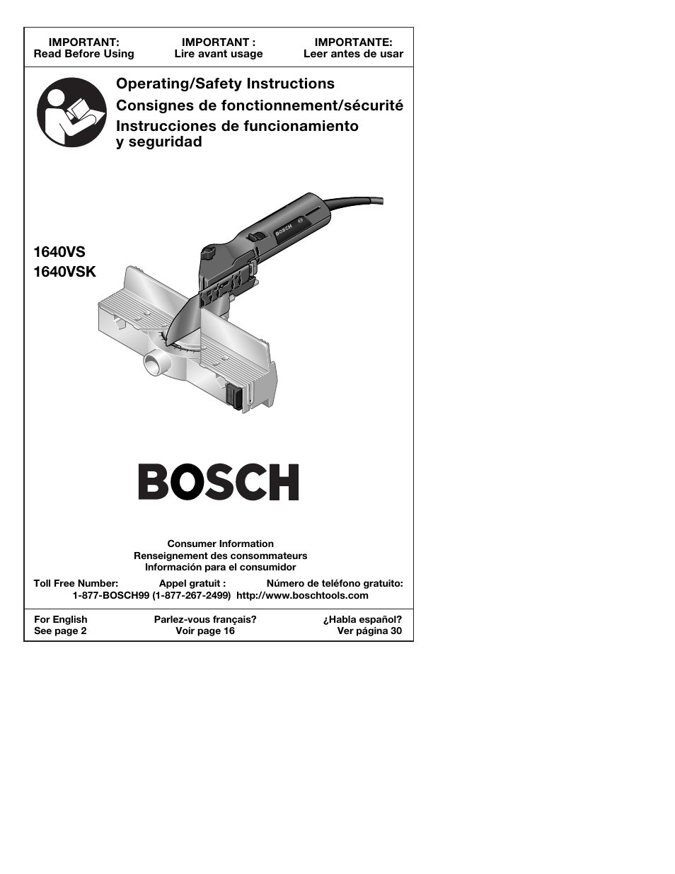 Bosch 1640VS User Manual | 44 pages