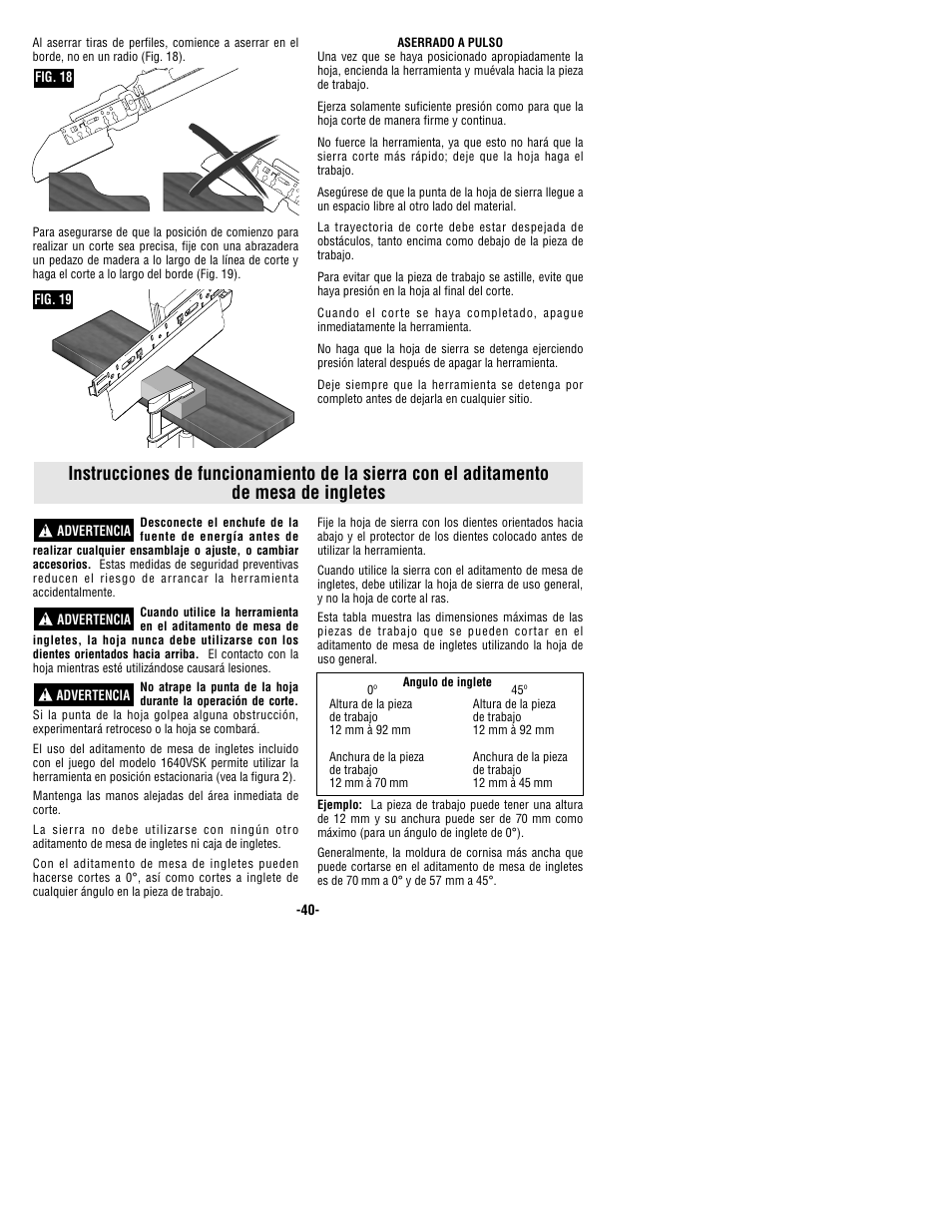Bosch 1640VS User Manual | Page 40 / 44