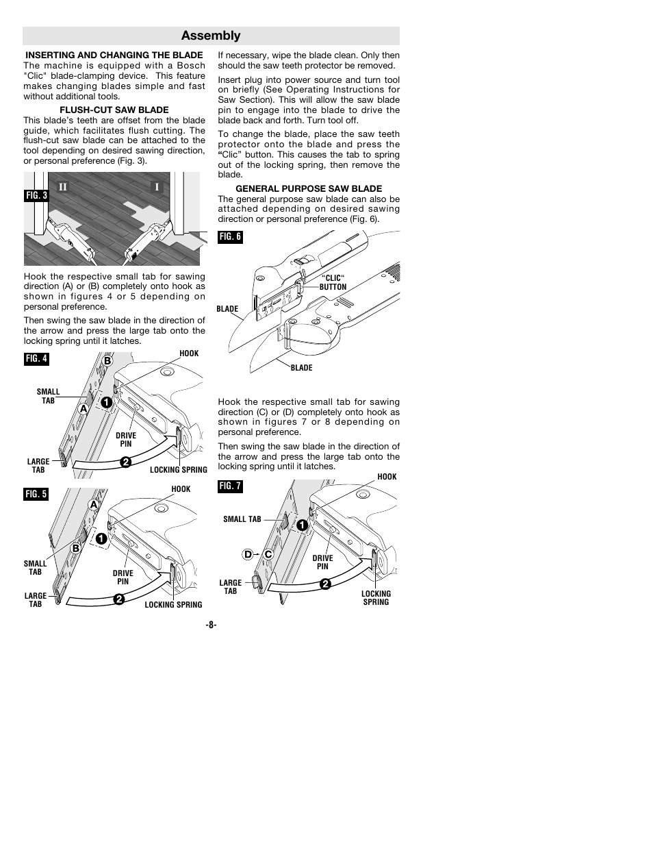 Assembly | Bosch 1640VS User Manual | Page 8 / 44