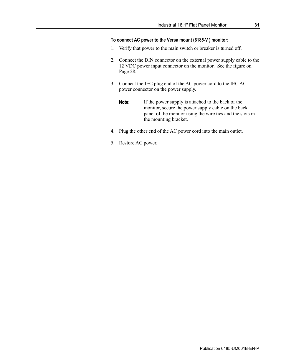 Rockwell Automation 6185-V Industrial 18.1 Inch Flat Panel Monitor User Manual User Manual | Page 31 / 64