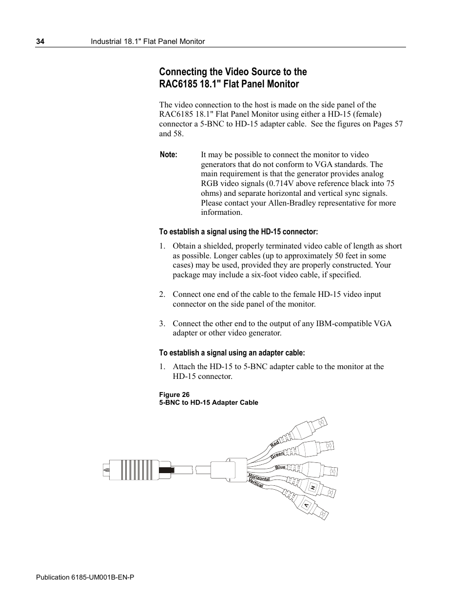 Rockwell Automation 6185-V Industrial 18.1 Inch Flat Panel Monitor User Manual User Manual | Page 34 / 64