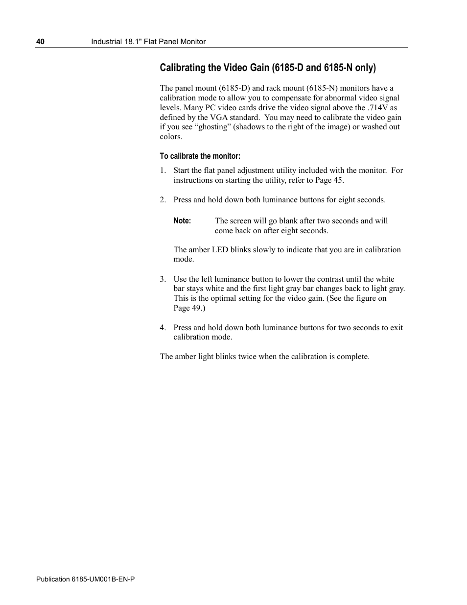 Rockwell Automation 6185-V Industrial 18.1 Inch Flat Panel Monitor User Manual User Manual | Page 40 / 64