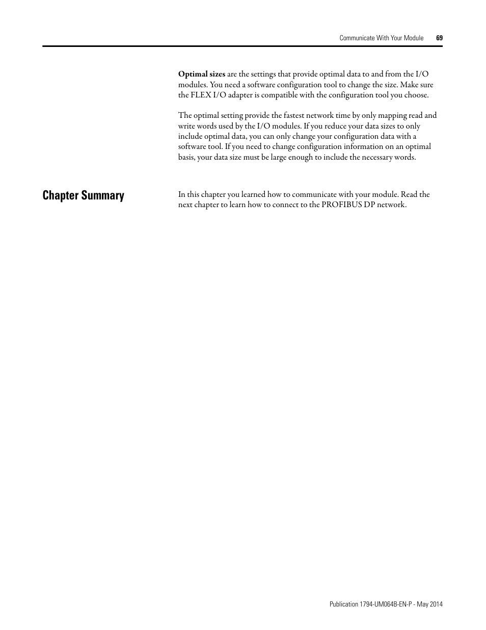 Chapter summary | Rockwell Automation 1794-APBDPV1 FLEX I/O PROFIBUS Adapter User Manual User Manual | Page 81 / 153