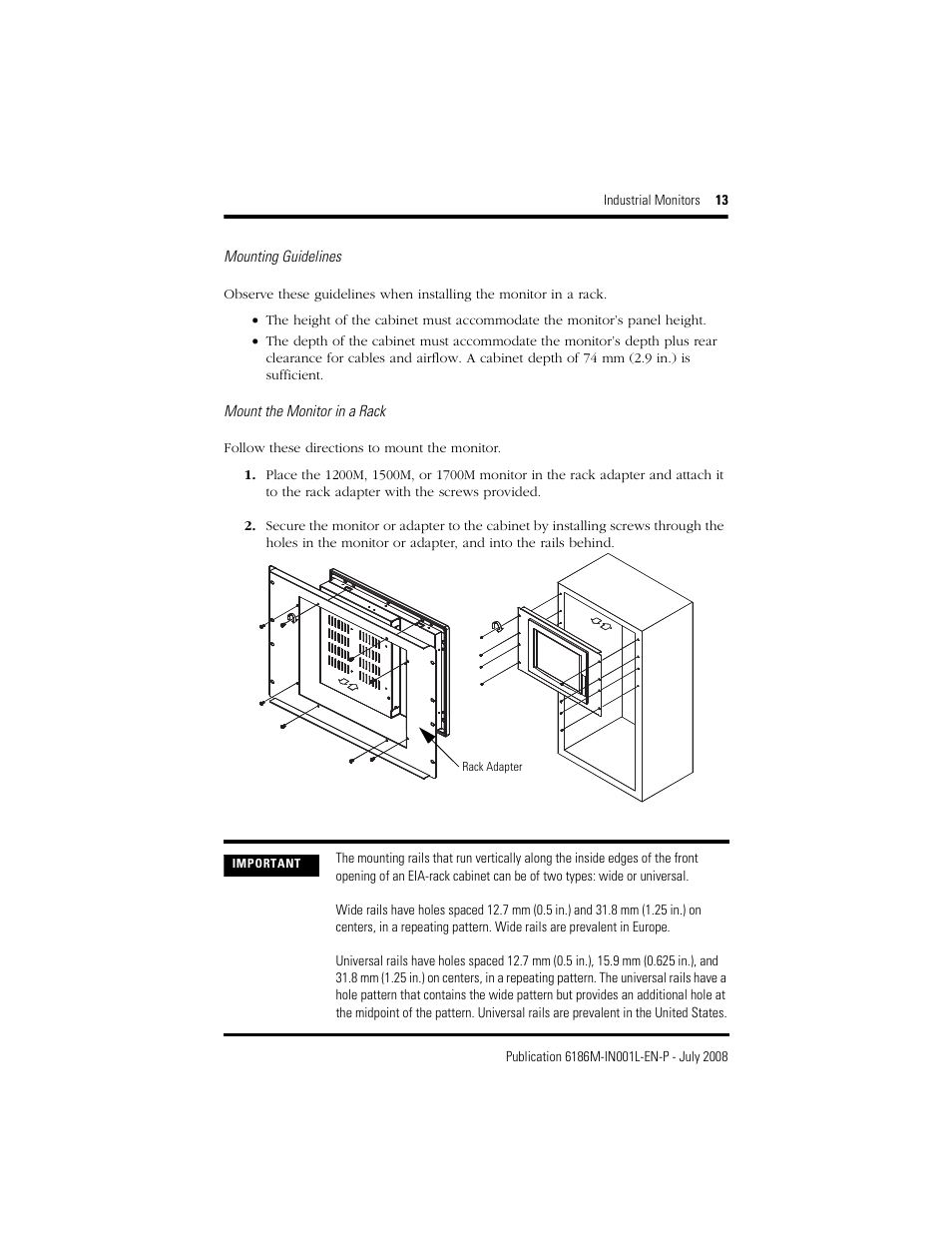Rockwell Automation 6186-Mxxx Industrial Monitors Installation Instructions User Manual | Page 13 / 28
