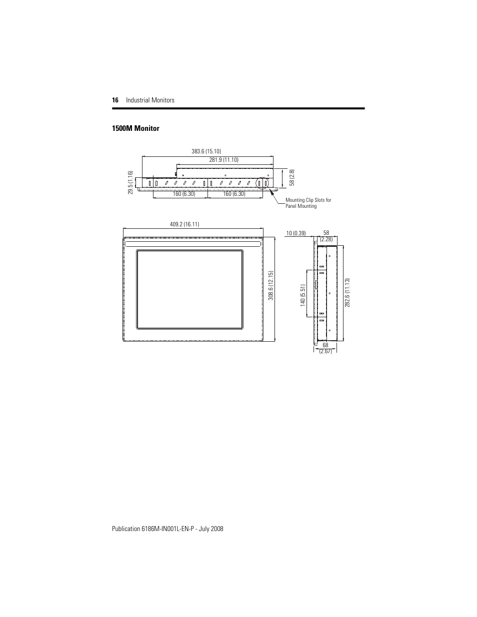 Rockwell Automation 6186-Mxxx Industrial Monitors Installation Instructions User Manual | Page 16 / 28