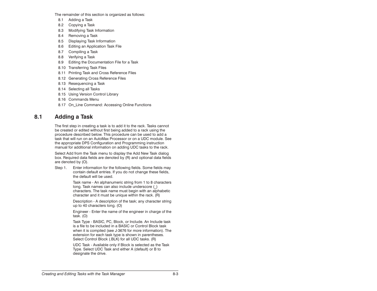1 adding a task | Rockwell Automation 57C620 AutoMax Programming Executive Version 3.8 User Manual | Page 131 / 298