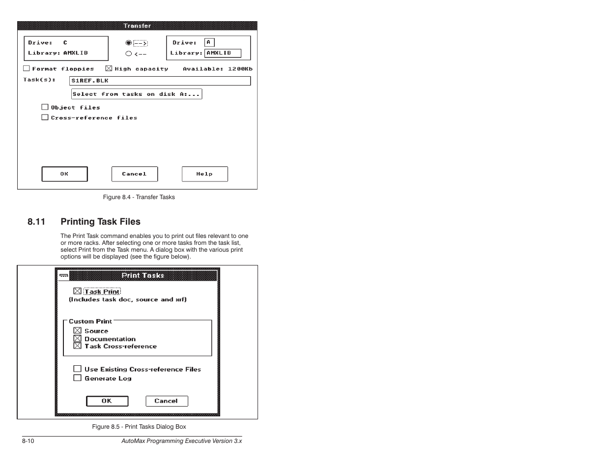 11 printing task files | Rockwell Automation 57C620 AutoMax Programming Executive Version 3.8 User Manual | Page 138 / 298