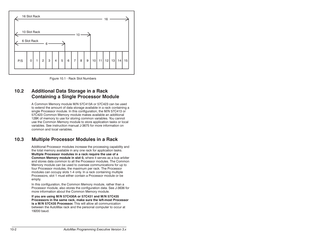 3 multiple processor modules in a rack | Rockwell Automation 57C620 AutoMax Programming Executive Version 3.8 User Manual | Page 150 / 298