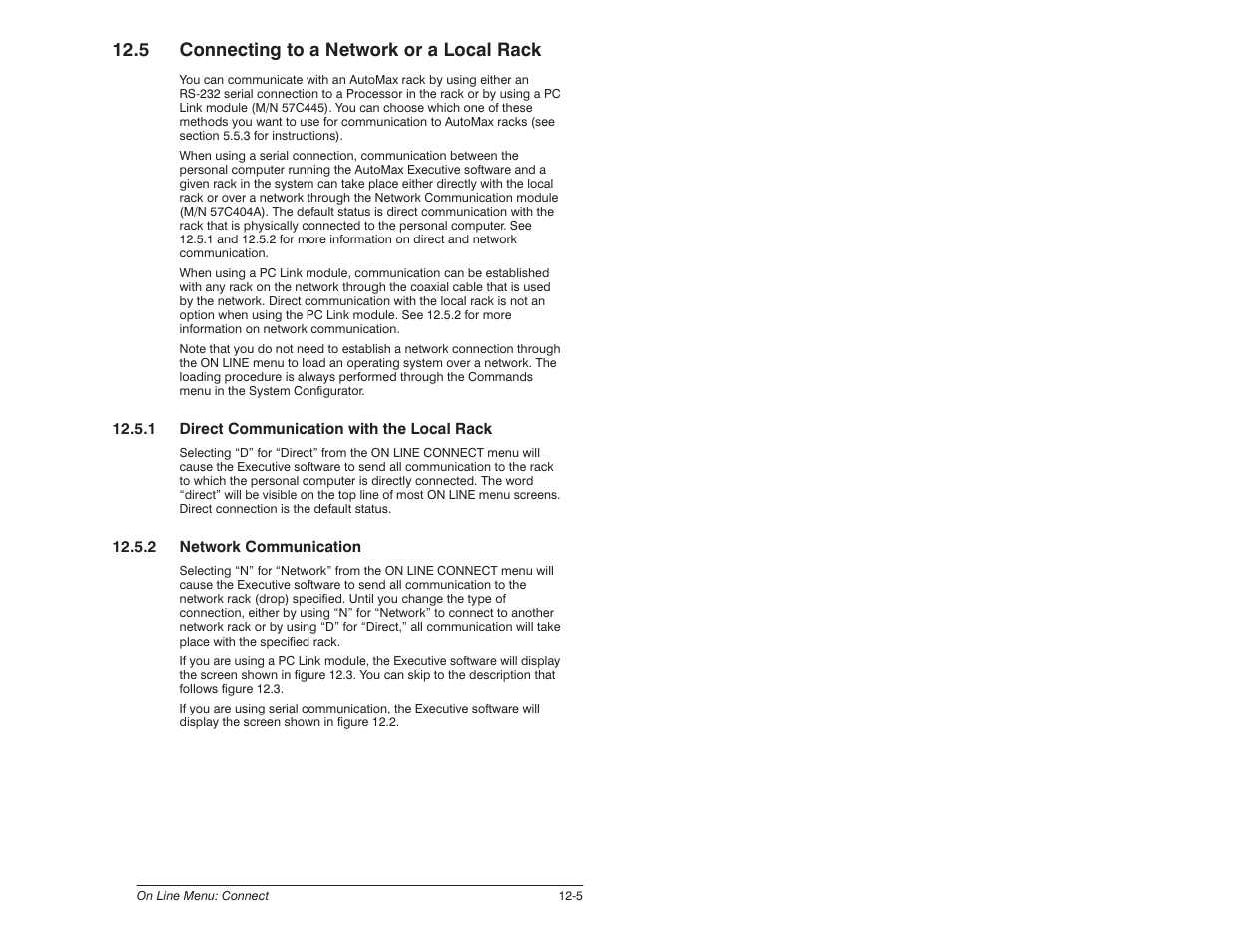 5 connecting to a network or a local rack | Rockwell Automation 57C620 AutoMax Programming Executive Version 3.8 User Manual | Page 167 / 298