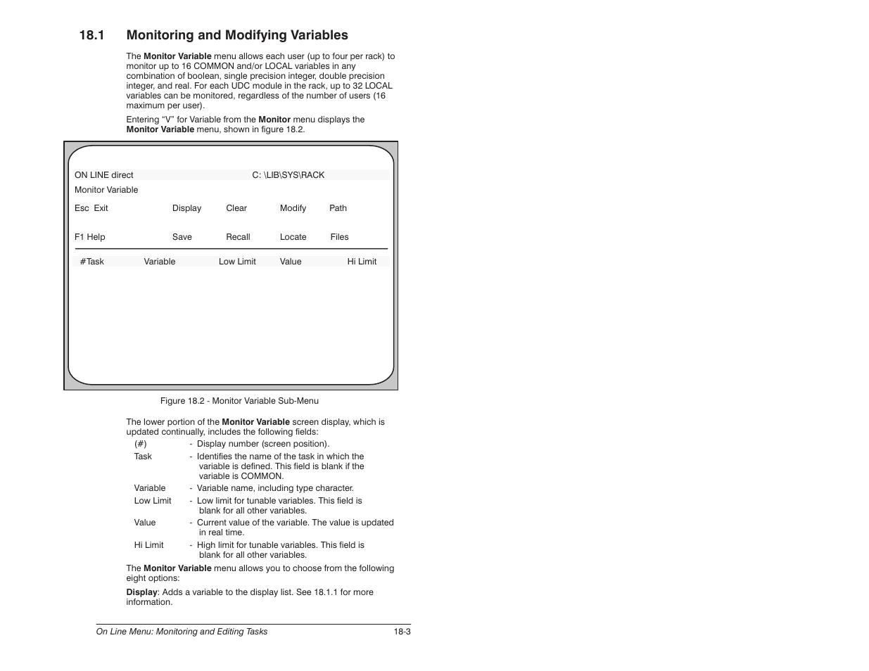 1 monitoring and modifying variables | Rockwell Automation 57C620 AutoMax Programming Executive Version 3.8 User Manual | Page 191 / 298