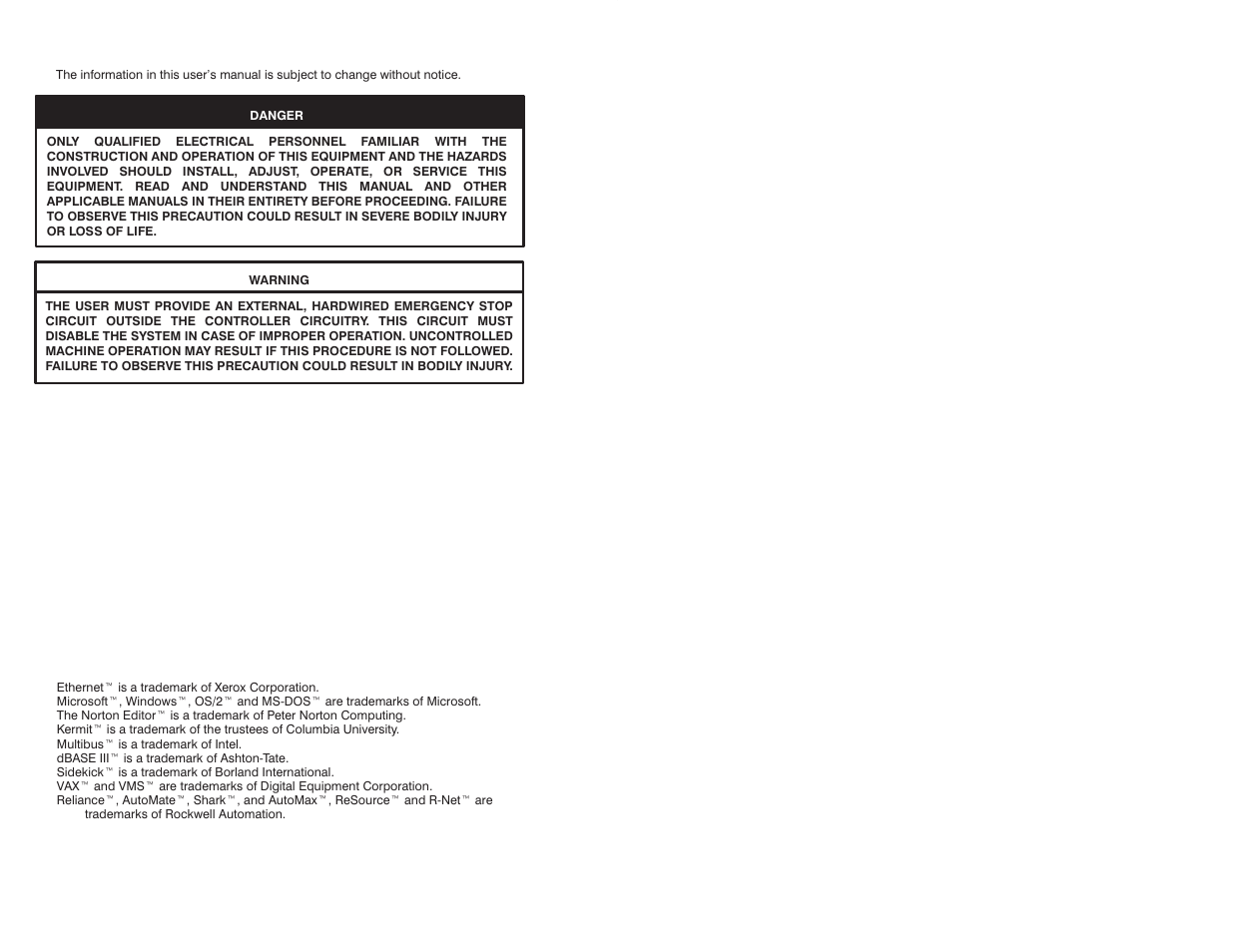 Rockwell Automation 57C620 AutoMax Programming Executive Version 3.8 User Manual | Page 2 / 298