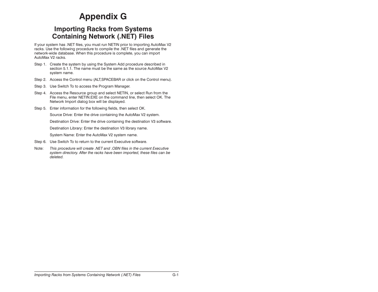 Appendix g | Rockwell Automation 57C620 AutoMax Programming Executive Version 3.8 User Manual | Page 253 / 298