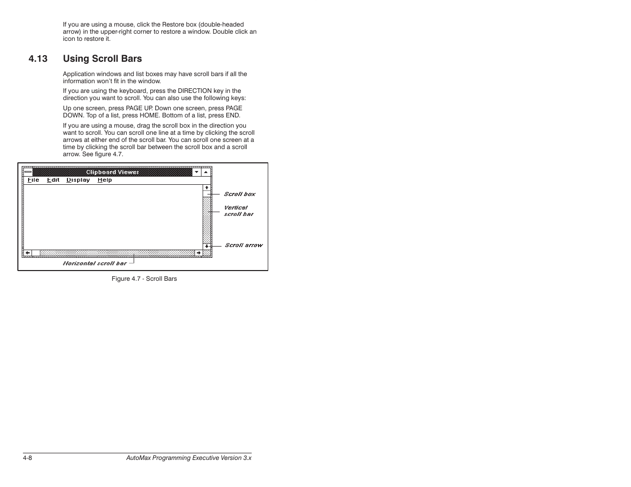 13 using scroll bars | Rockwell Automation 57C620 AutoMax Programming Executive Version 3.8 User Manual | Page 42 / 298