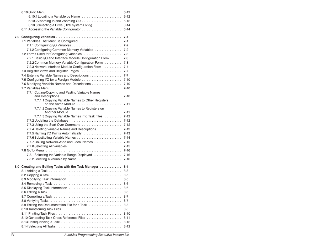 Rockwell Automation 57C620 AutoMax Programming Executive Version 3.8 User Manual | Page 6 / 298