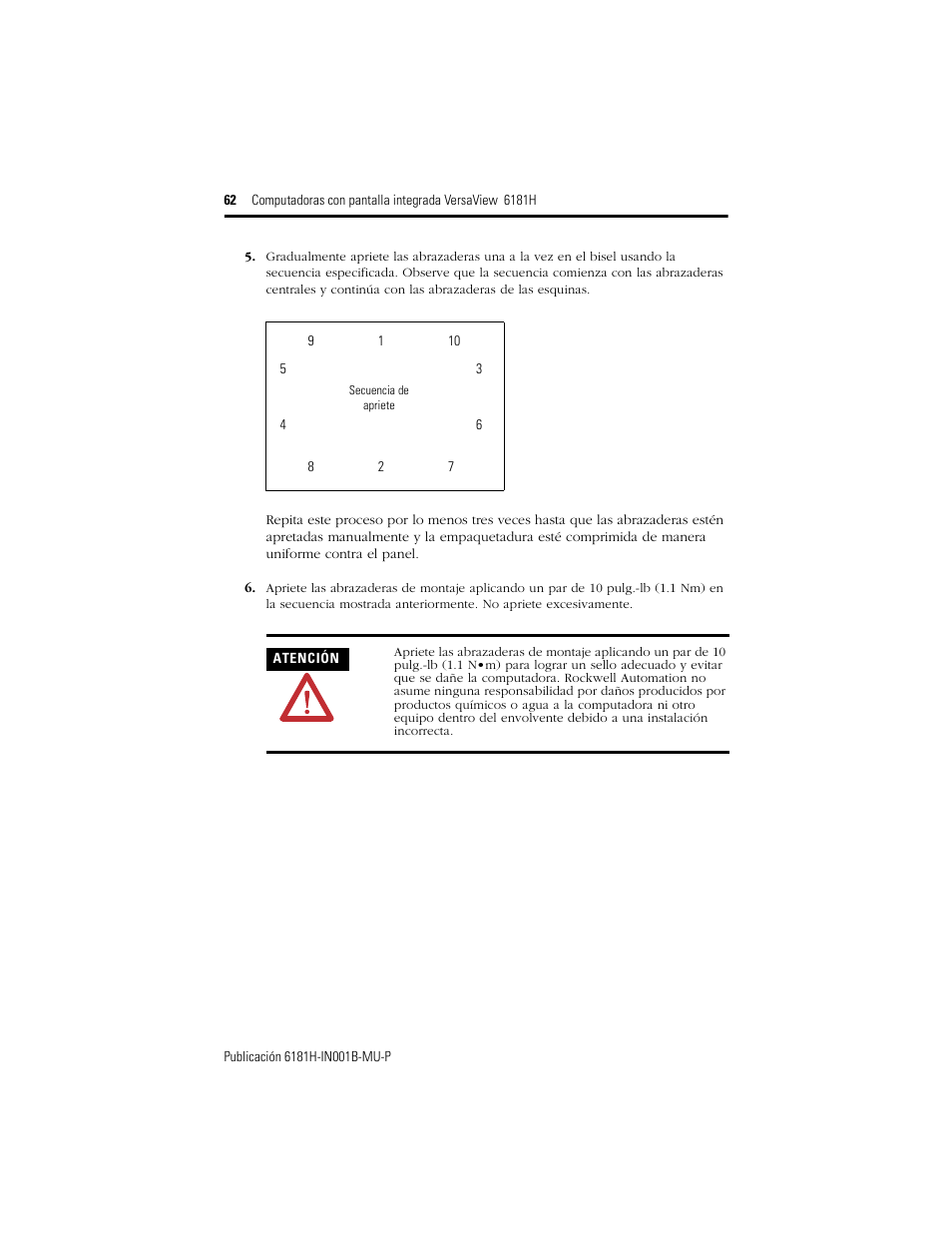 Rockwell Automation 6181X-15xxxxxxx VersaView 6181X-IN001B-MU-P User Manual | Page 62 / 104