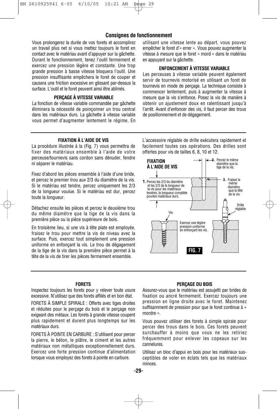 Consignes de fonctionnement | Bosch 32618 User Manual | Page 29 / 48