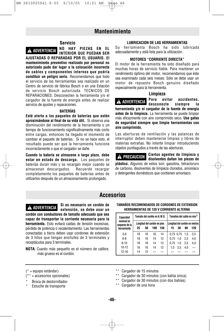 Accesorios, Mantenimiento, Servicio | Limpieza | Bosch 32618 User Manual | Page 46 / 48