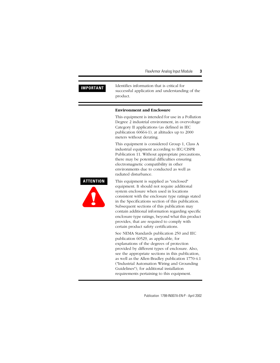 Rockwell Automation 1798-IE4 FlexArmor Analog Input Module User Manual | Page 3 / 8