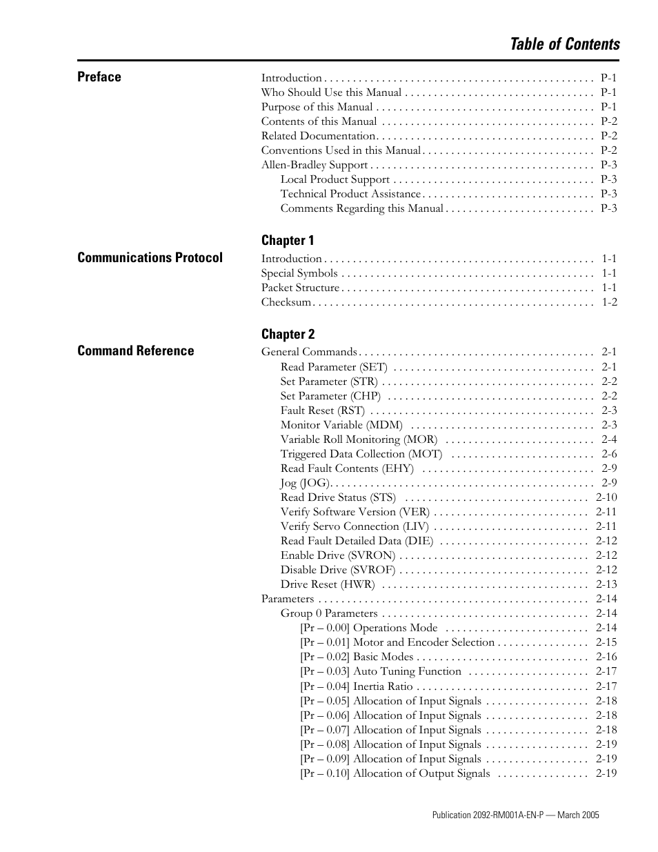 Rockwell Automation 2092-DAx Ultra1500 Host Commands for Serial Communication Reference Manual User Manual | Page 3 / 70