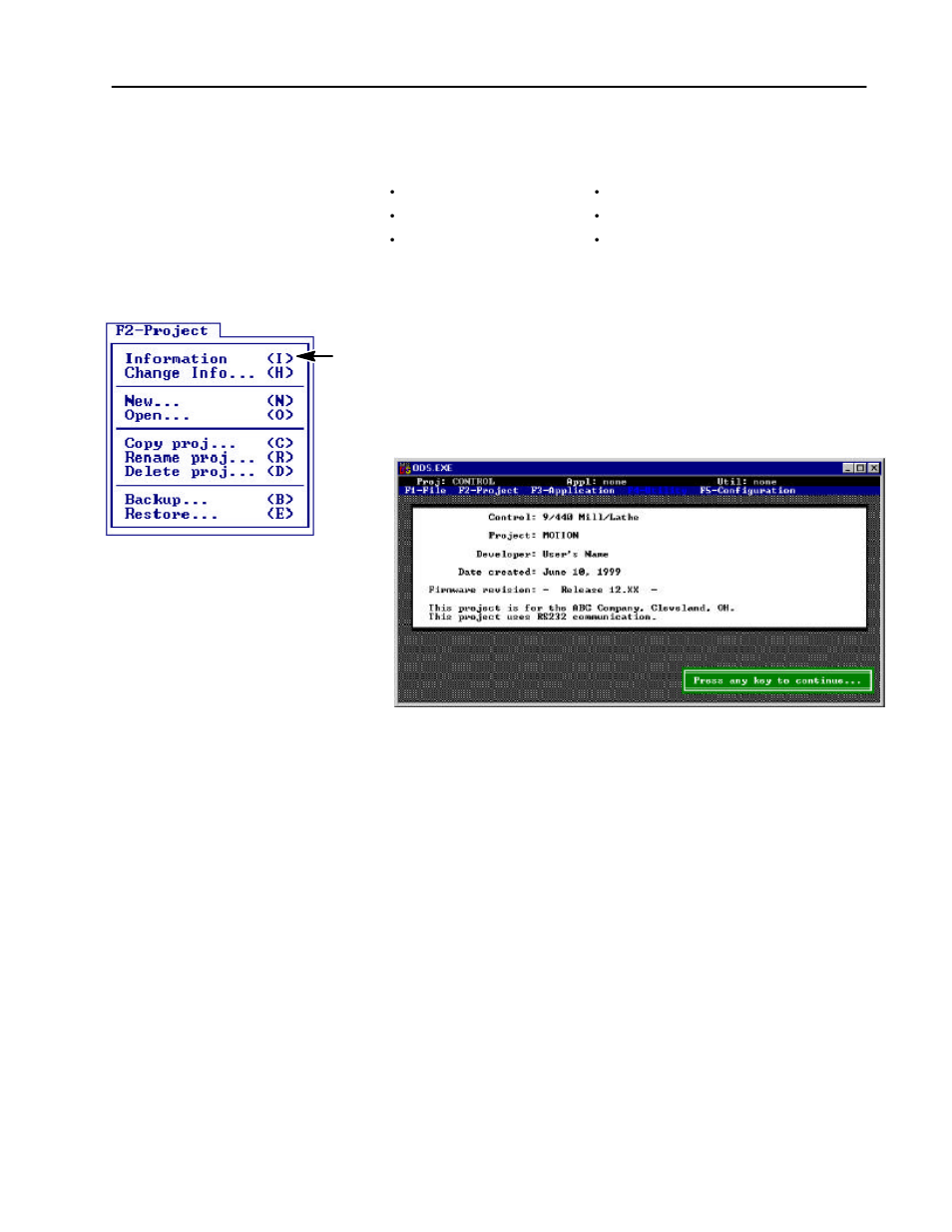 Displaying project information | Rockwell Automation 8520-OM Offline Development System User Manual User Manual | Page 49 / 100