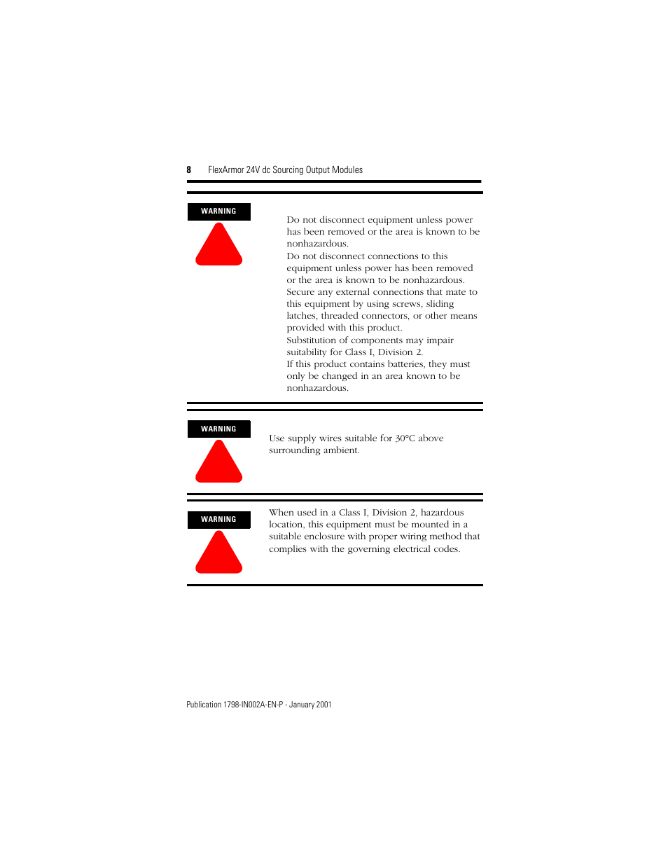 Rockwell Automation 1798-OB8E FlexArmor 24V dc Sourcing Output Modules User Manual | Page 8 / 12