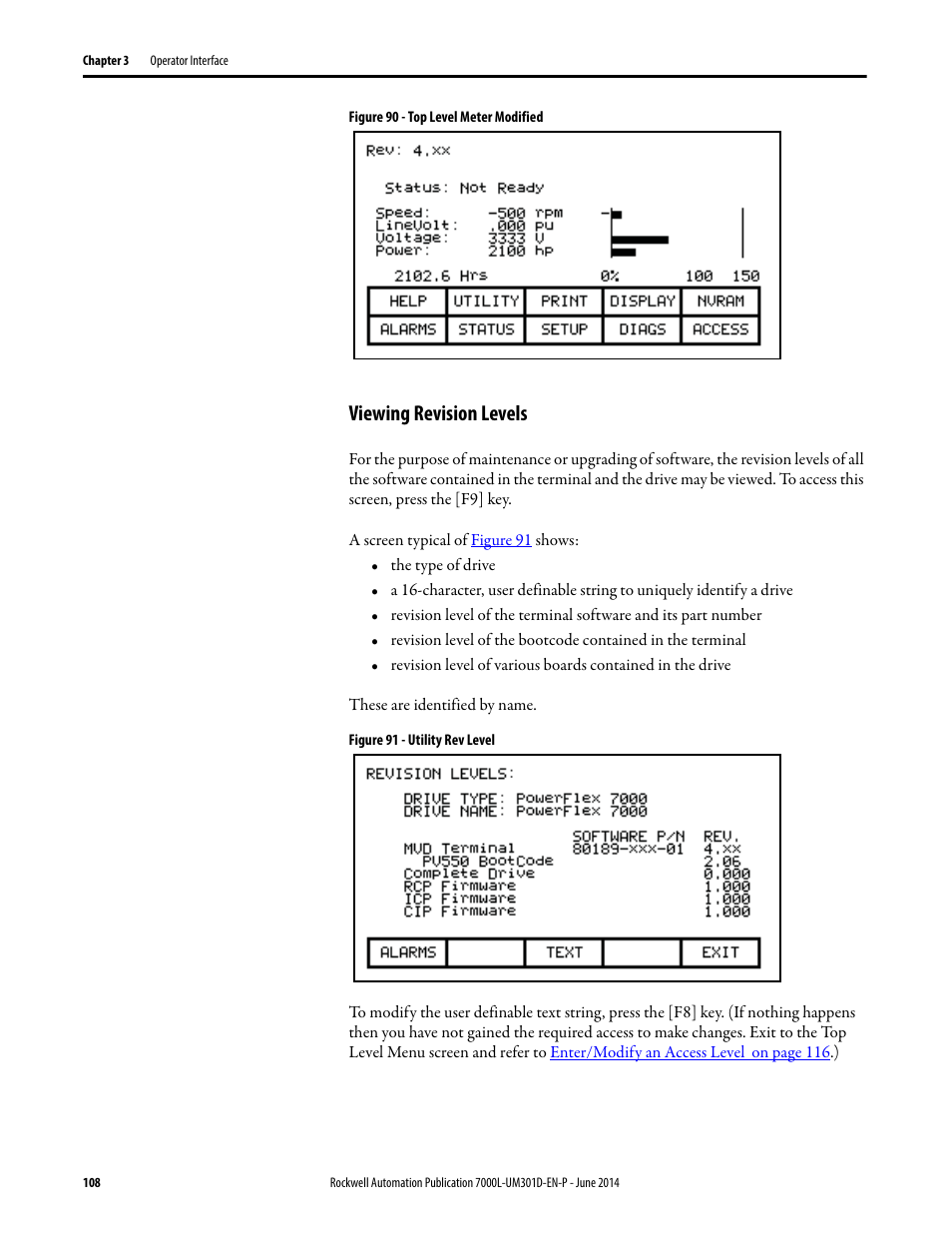 Viewing revision levels, Figure 90 | Rockwell Automation 7000L PowerFlex Medium Voltage AC Drive (C-Frame) - ForGe Control User Manual | Page 108 / 432