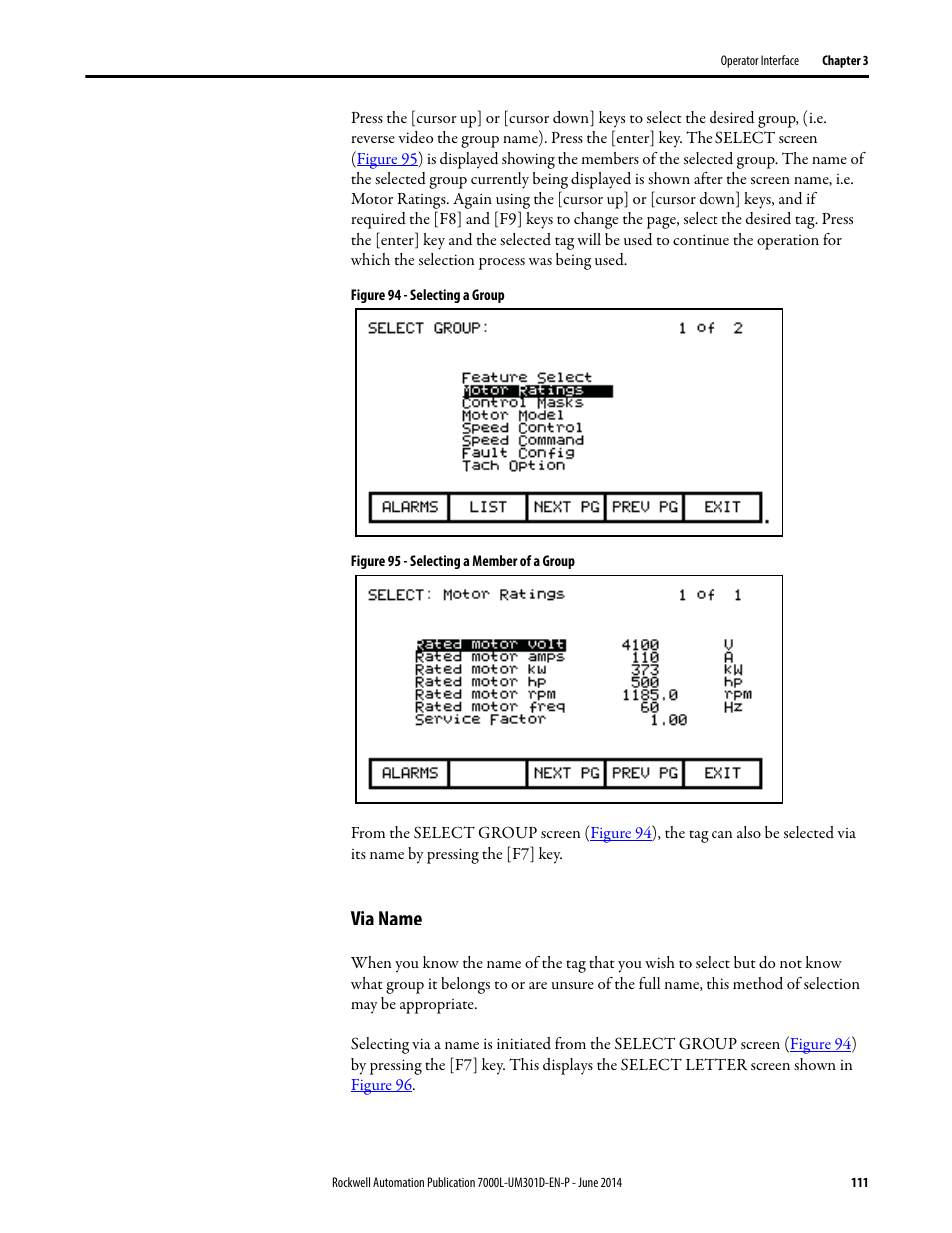 Via name, Figure 94 | Rockwell Automation 7000L PowerFlex Medium Voltage AC Drive (C-Frame) - ForGe Control User Manual | Page 111 / 432