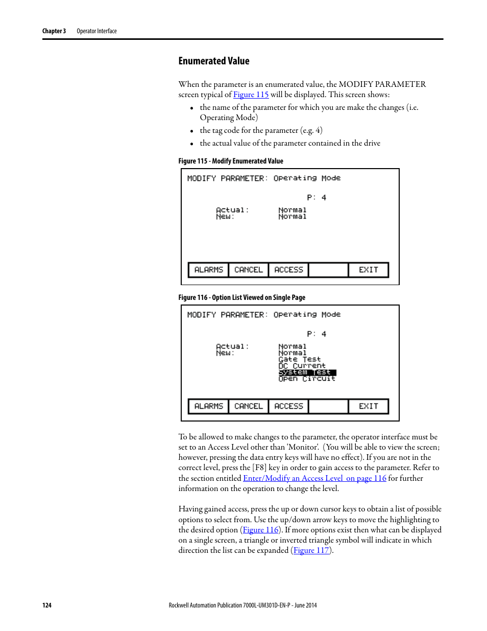 Enumerated value | Rockwell Automation 7000L PowerFlex Medium Voltage AC Drive (C-Frame) - ForGe Control User Manual | Page 124 / 432