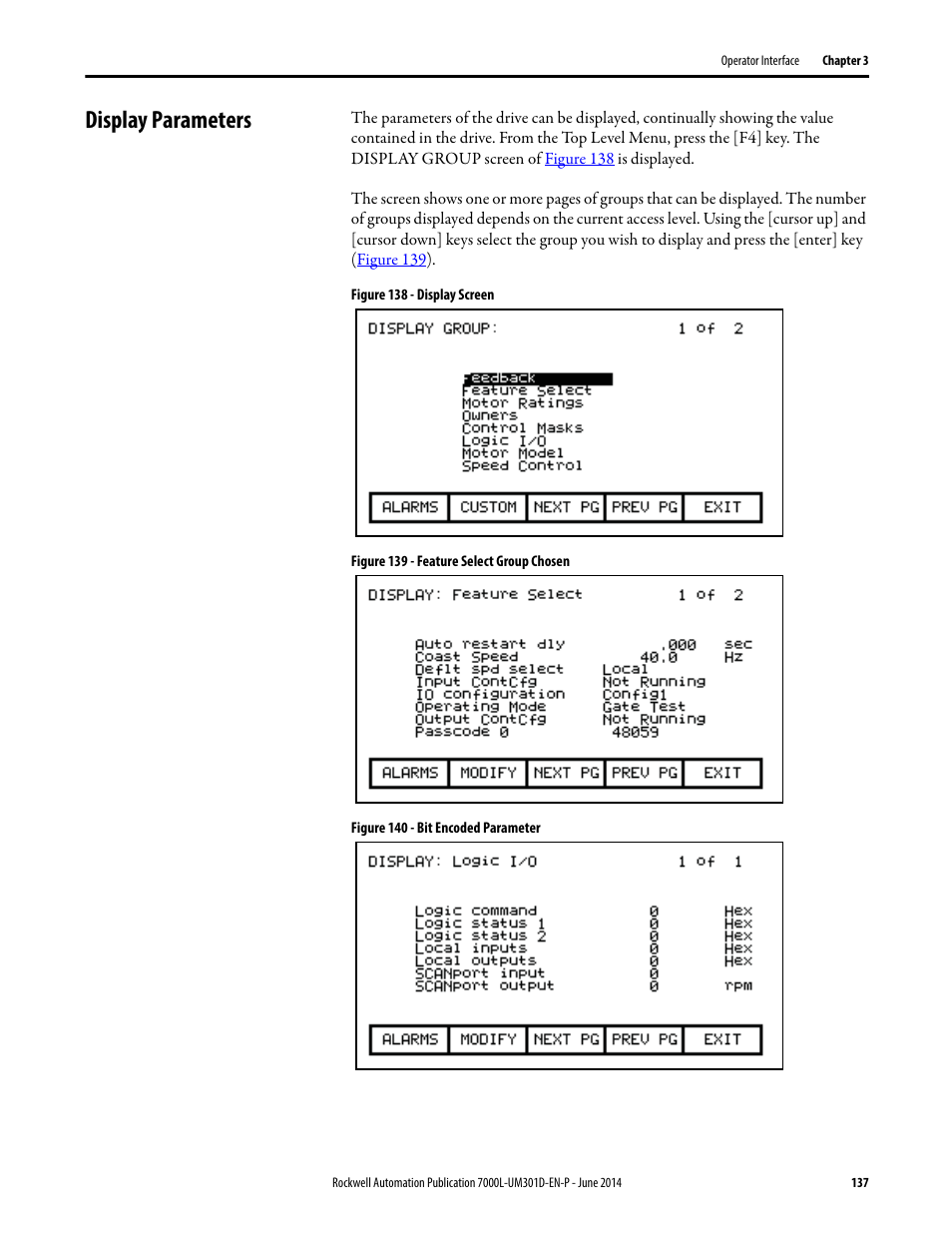 Display parameters, Figure 138 | Rockwell Automation 7000L PowerFlex Medium Voltage AC Drive (C-Frame) - ForGe Control User Manual | Page 137 / 432