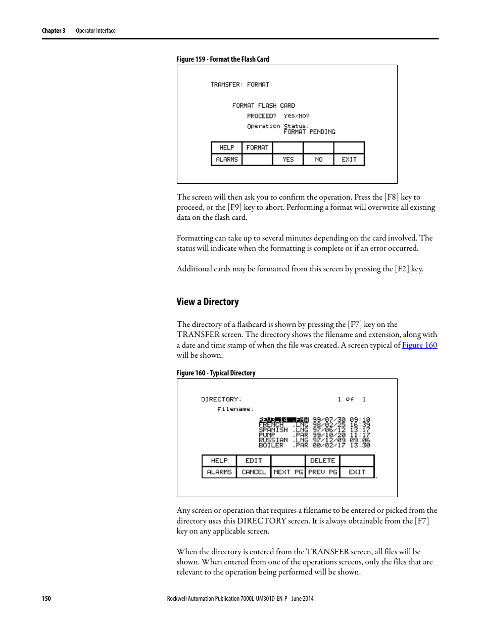 View a directory, Figure 159 | Rockwell Automation 7000L PowerFlex Medium Voltage AC Drive (C-Frame) - ForGe Control User Manual | Page 150 / 432