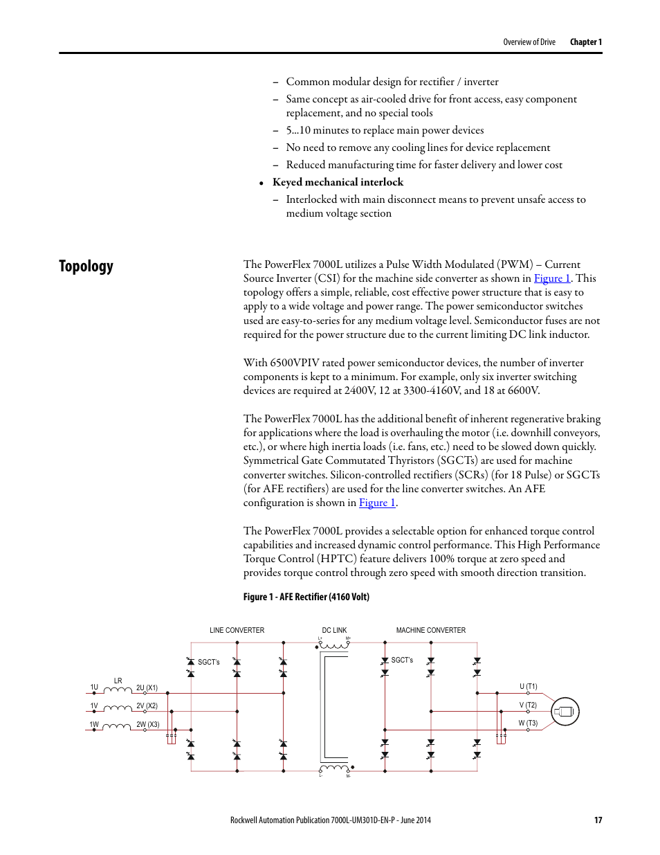 Topology | Rockwell Automation 7000L PowerFlex Medium Voltage AC Drive (C-Frame) - ForGe Control User Manual | Page 17 / 432