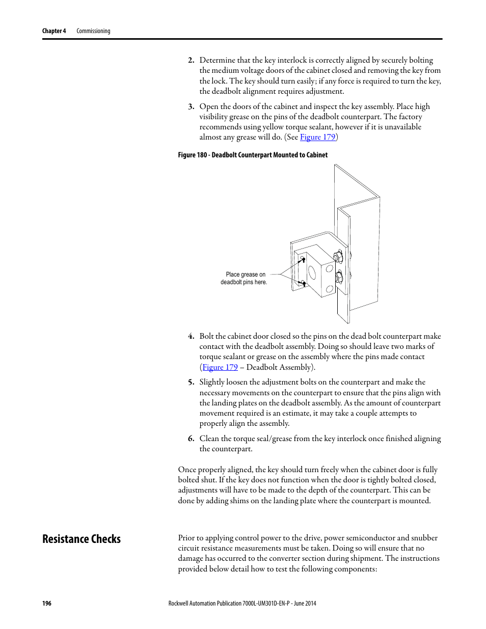 Resistance checks | Rockwell Automation 7000L PowerFlex Medium Voltage AC Drive (C-Frame) - ForGe Control User Manual | Page 196 / 432