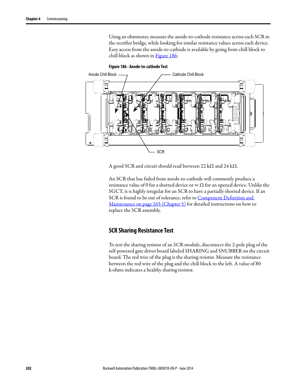 Scr sharing resistance test | Rockwell Automation 7000L PowerFlex Medium Voltage AC Drive (C-Frame) - ForGe Control User Manual | Page 202 / 432