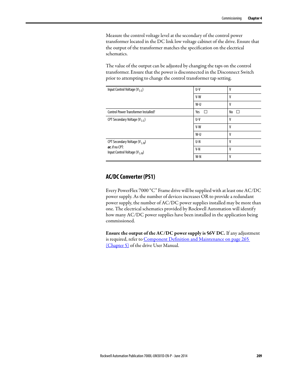 Ac/dc converter (ps1) | Rockwell Automation 7000L PowerFlex Medium Voltage AC Drive (C-Frame) - ForGe Control User Manual | Page 209 / 432