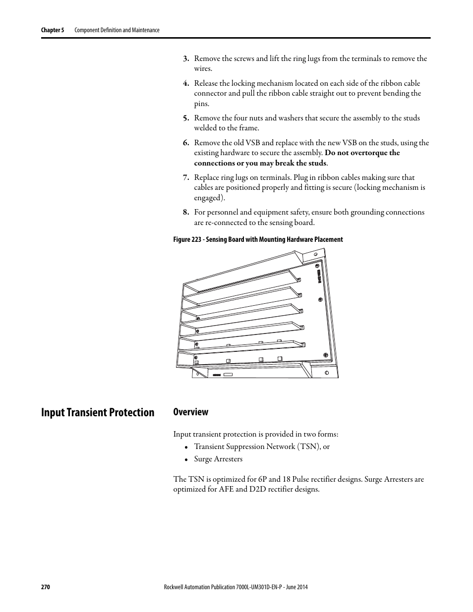 Input transient protection, Overview | Rockwell Automation 7000L PowerFlex Medium Voltage AC Drive (C-Frame) - ForGe Control User Manual | Page 270 / 432