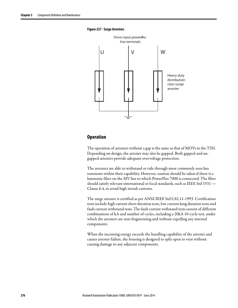 Operation | Rockwell Automation 7000L PowerFlex Medium Voltage AC Drive (C-Frame) - ForGe Control User Manual | Page 276 / 432