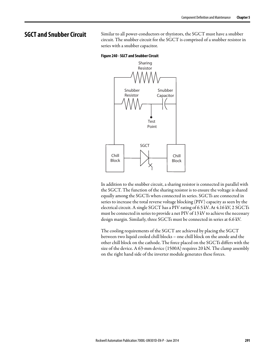 Sgct and snubber circuit | Rockwell Automation 7000L PowerFlex Medium Voltage AC Drive (C-Frame) - ForGe Control User Manual | Page 291 / 432