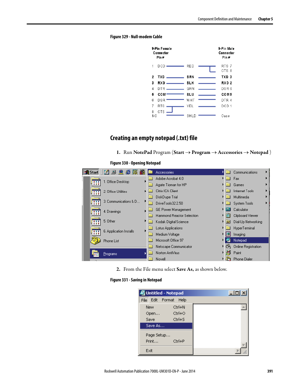 Creating an empty notepad (.txt) file | Rockwell Automation 7000L PowerFlex Medium Voltage AC Drive (C-Frame) - ForGe Control User Manual | Page 391 / 432