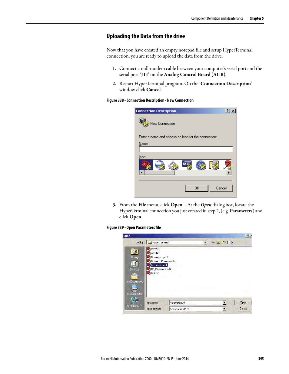 Uploading the data from the drive | Rockwell Automation 7000L PowerFlex Medium Voltage AC Drive (C-Frame) - ForGe Control User Manual | Page 395 / 432