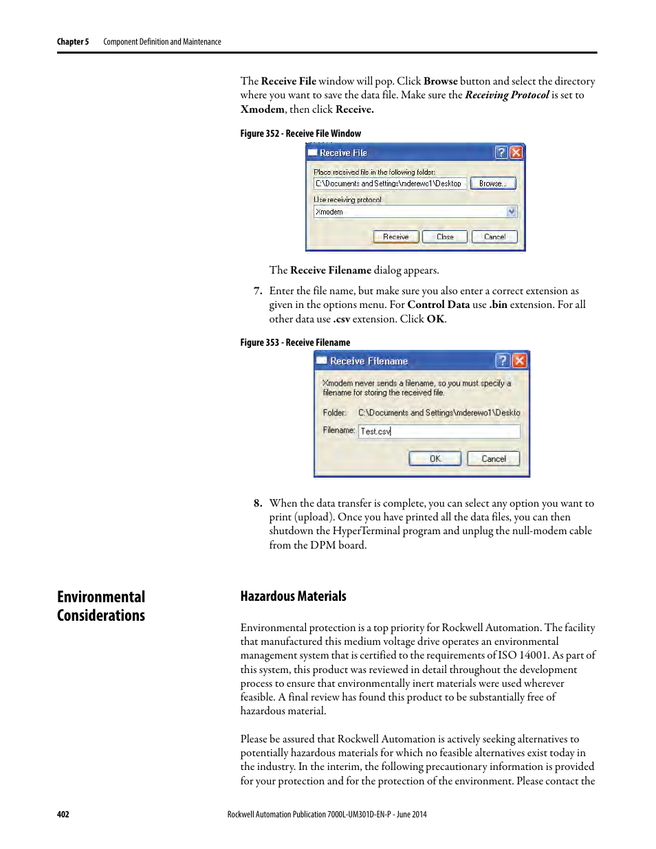 Environmental considerations, Hazardous materials | Rockwell Automation 7000L PowerFlex Medium Voltage AC Drive (C-Frame) - ForGe Control User Manual | Page 402 / 432