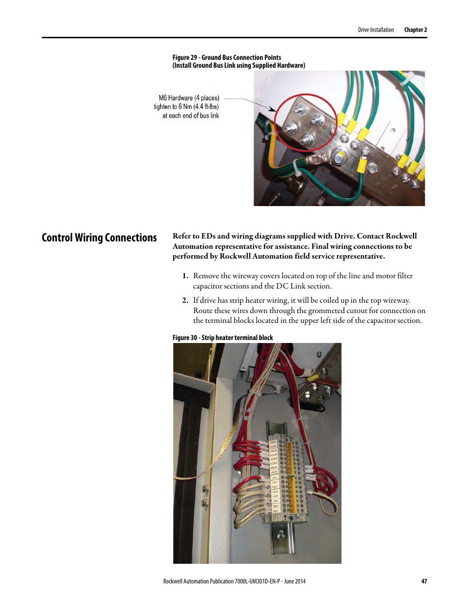 Control wiring connections | Rockwell Automation 7000L PowerFlex Medium Voltage AC Drive (C-Frame) - ForGe Control User Manual | Page 47 / 432