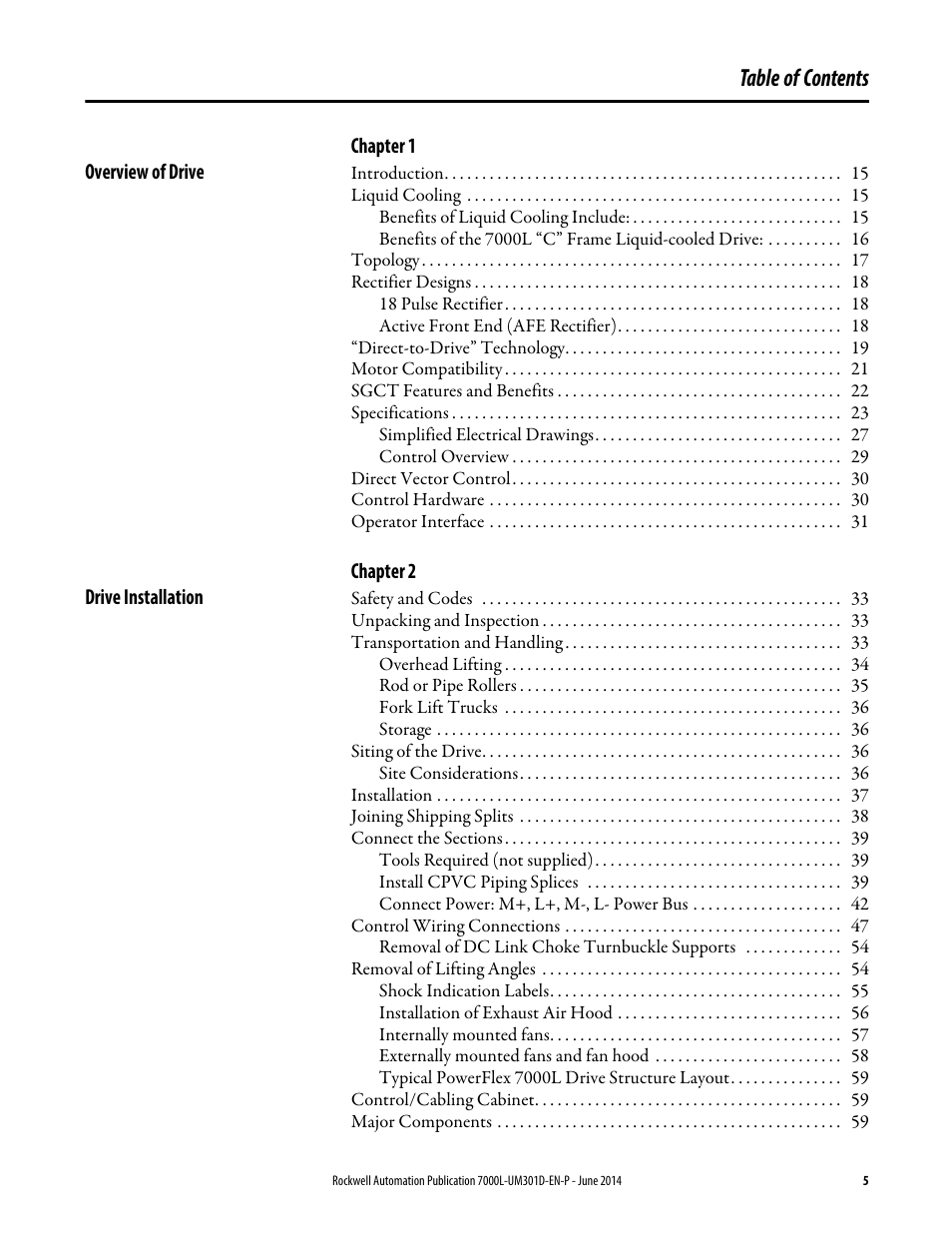 Rockwell Automation 7000L PowerFlex Medium Voltage AC Drive (C-Frame) - ForGe Control User Manual | Page 5 / 432