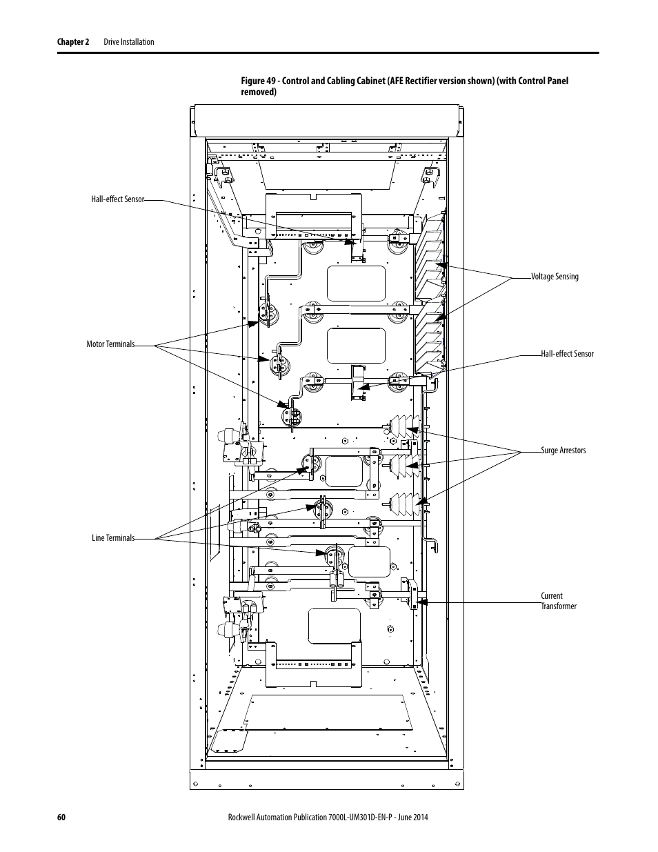 Figure 49 | Rockwell Automation 7000L PowerFlex Medium Voltage AC Drive (C-Frame) - ForGe Control User Manual | Page 60 / 432