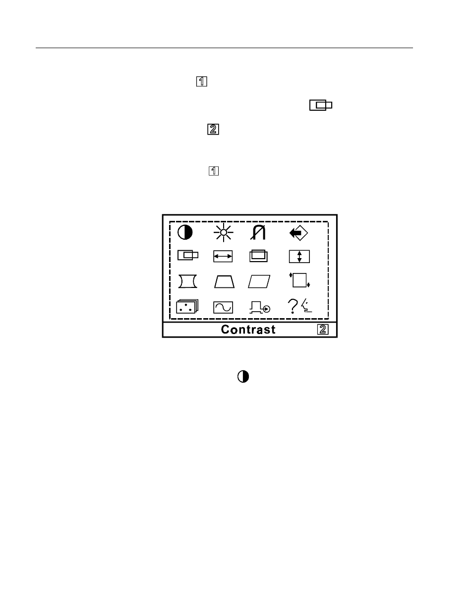 Contrast control | Rockwell Automation 6159 Industrial 17 inch CRT Monitors, Series B User Manual | Page 18 / 36